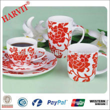 Red Decorative New Bone China Coffee Tea Set Bulk Buy From China